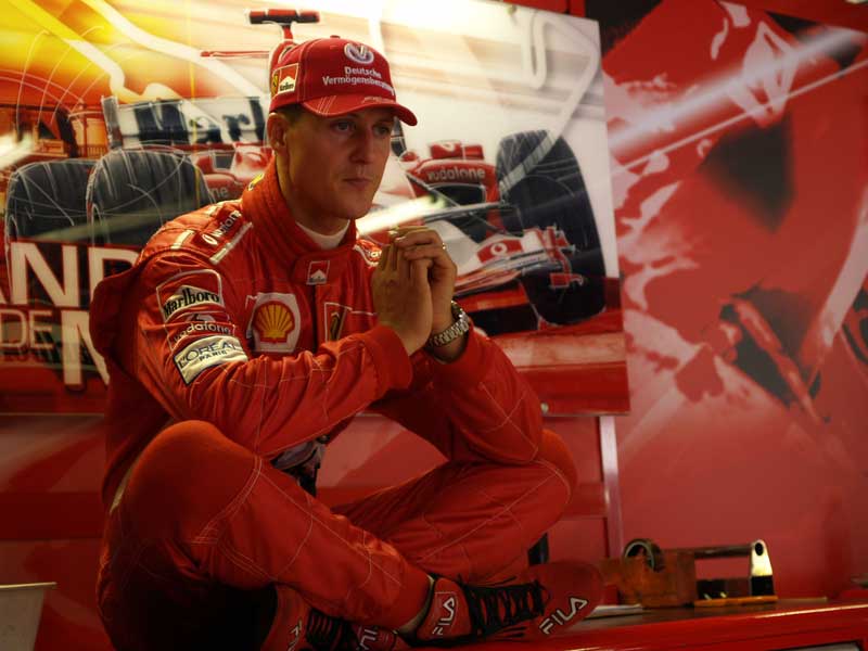 La tête des mauvais jours pour Michael Schumacher