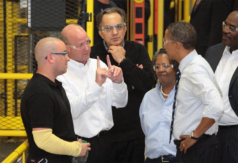 Barak Obama et Sergio Marchionne visitent l'usine Chrysler Jefferson North de Détroit