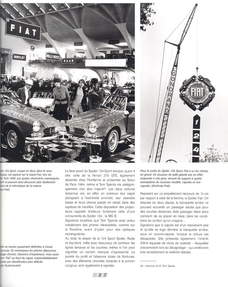 "Fiat 124 Spider, Coupé, Abarth. L’élégante de Turin" de Julien Lombard. Editions ETAI.