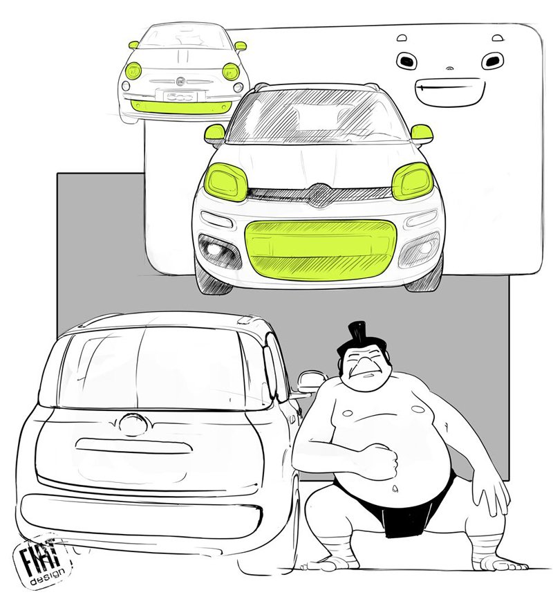 Fiat Panda 3 en dessins