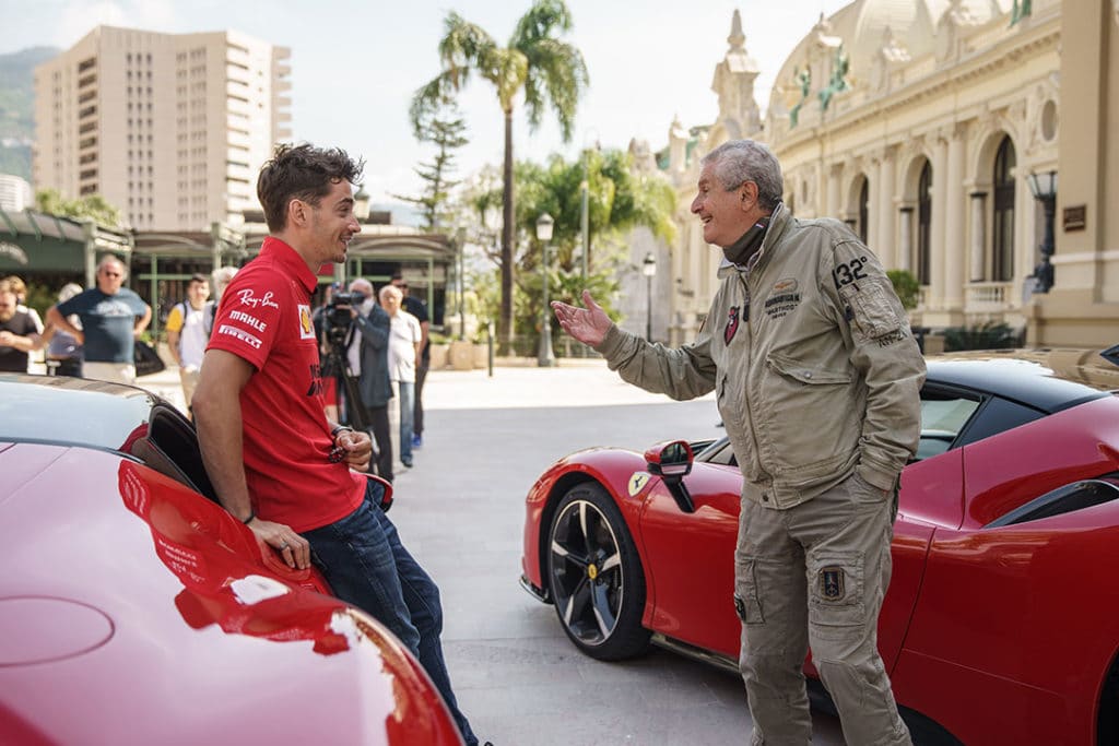 Ferrari donne rendez-vous à Claude Lelouch à Monaco - Tournage "Le grand rendez-vous" - 2020