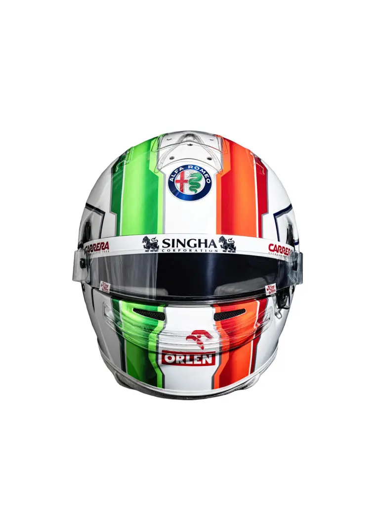 Le casque d'Antonio Giovinazzi pour la saison 2021 - Alfa Romeo Racing Orlen